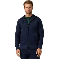 Hackett für Herren. HM5800158 Kapuzenjacke mit durchgehendem Reißverschluss und Luxe-Logo, marineblau (XXL), Lässig, Baumwolle