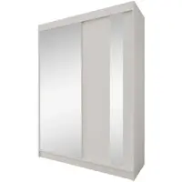 Beautysofa GAJA Schwebetürenschrank 160 cm Kleiderschrank mit Spiegel -2-türig, Schlafzimmer Schrank, Kaschmir/Kaschmir mit zwei Schubkasteneinsätze