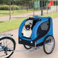 BellaFurn Hundefahrradanhänger - Fahrradanhänger für Hunde | Farbe: Blau, Schwarz | Abmessungen: 28,74 x 51,18 x 35,43 cm