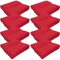 NYVI Loungekissen SunLounge Outdoor 50x50 cm Rot 8er Set - Wasserabweisend, Schmutzabweisend, Bequem, für Stühle, Bänke, Boden