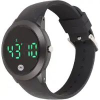 Lixada Digitale, wasserdichte Uhr mit Multifunktion, stilvollem Design, Farbtouchscreen, Countdown-Timer, 12/24-Stundenanzeige, Sportuhr, schwarzes Gehäuse, schwarzes Armband, klein