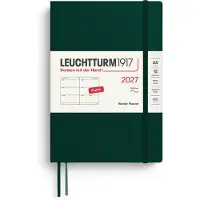 Leuchtturm Wochenkalender 2027 Medium (A5) - Englisch, Forest Green, Softcov