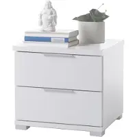 Die Möbelfundgrube Nachttisch mit Schubladen - weiß - 46 x 43 cm - UNIVERSAL