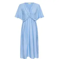Kaffe Midikleid "Damen Kleid KAjasmin", Damen, Gr. 34, N-Gr, blau (placid blau cc), Obermaterial: 83% Viskose CV. 17% Polyamid PA., Kleider Midikleid