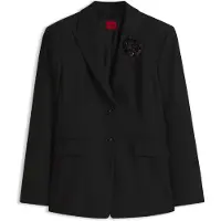 HUGO Regular-Fit Blazer mit Nadelstreifen und Paillettenbrosche Grösse 38