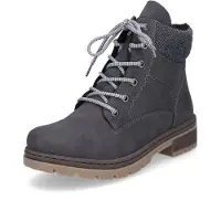 Rieker Damen Winterstiefeletten/ Schnürstiefeletten Dunkelgrau Kunstleder Größe: 41
