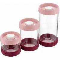 Vip Ahmet Vakuum-Glasvorratsdosen-Set 3-tlg., 450, 840 und 1500 ml, Rosa