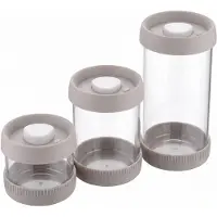 Vip Ahmet Vakuum-Glasvorratsdosen-Set 3-tlg., 450, 840 und 1500 ml, Grau