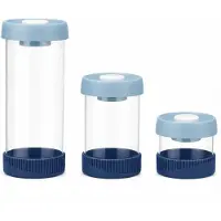 Vip Ahmet Vakuum-Glasvorratsdosen-Set 3-tlg., 450, 840 und 1500 ml, Blau