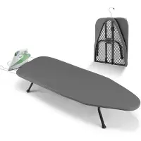 Famanu Mini-Bügelbrett mit Haken - faltbar und ideal für Reisen, grau, 81 x 31 cm