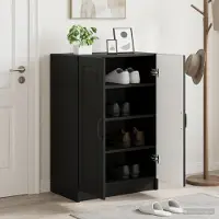 vidaXL Schuhschrank UTRECHT 59,5 x 39,5 x 87 cm Holzwerkstoff Schwarz