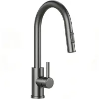 Aica Sanitär GmbH AICA Küchenarmatur Ausziehbar Spültischarmatur 2 Strahlarten Wasserhah Grau matt