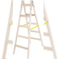 Proregal Wood Double Giraffe Holz-Sprossen-Stehleiter | 2x5 Sprossen | 163cm hoch | Leiter, Trittleiter, Bockleiter, Sprossen-Doppellleiter