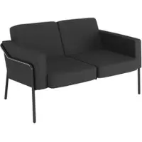 Meet by Paperflow Outdoor 2-Sitzer Sofa MEDSO, Größe L, Stahlgestell, B 1250 x T 747 x H 740 mm, 240 kg, anthrazit