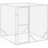 vidaXL Outdoor-Hundezwinger Silbern 2x2x2 m Verzinkter Stahl