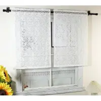 Markenlos Jacquard-Paneel mit floralem Muster, Weiß, HxB 100x60cm, 1 Stück