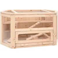 vidaXL Hamsterkäfig 80x40x43 cm Massivholz Tanne