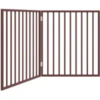 vidaXL 2-tlg. Hundetor Faltbar Braun 160 cm Pappelholz