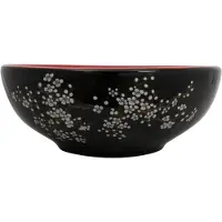 vidaXL Aufsatzwaschbecken Schwarz und Rot Rund Ø41x14 cm Keramik