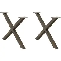 vidaXL Couchtischbeine X-Form 2 Stk. Naturstahl 70x(42-43) cm Stahl