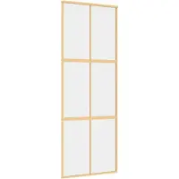 vidaXL Schiebetür Golden 76x205 cm ESG-Klarglas und Aluminium