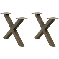 vidaXL Couchtischbeine X-Form 2 Stk. Naturstahl 50x(30-31) cm Stahl