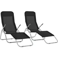 vidaXL Klappliegen 2 Stk. Textilene Schwarz