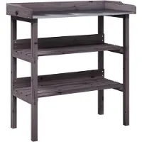 vidaXL Pflanztisch mit Ablagen Grau 78x38x82,5 cm Massivholz Tanne