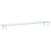 vidaXL Monitorständer Weiß 100x20x8 cm Hartglas und Metall
