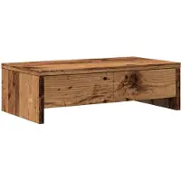 vidaXL Monitorständer mit Schubladen Altholz-Optik 50x27x15 cm
