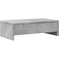 vidaXL Monitorständer mit Schubladen Betongrau 50x27x15 cm