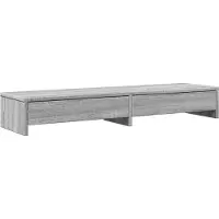 vidaXL Monitorständer mit Schubladen Grau Sonoma 100x27x15 cm