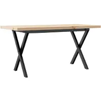 vidaXL Couchtisch X-Gestell 100x50x45,5 cm Massivholz Kiefer Stahl