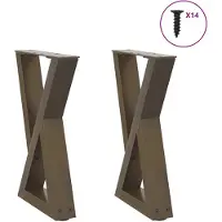 vidaXL Couchtischbeine 2 Stk. Naturstahl 28x(42-43,3) cm Stahl