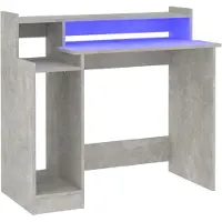 vidaXL Schreibtisch mit LEDs Betongrau 97x45x90 cm Holzwerkstoff