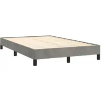 DKD Home Decor Bettgestell Hellgrau 120x190 cm Samt
