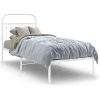vidaXL Bettgestell mit Kopfteil Metall Weiß 80x200 cm