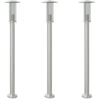 vidaXL Wegeleuchten 3 Stk. Silbern 100 cm Edelstahl