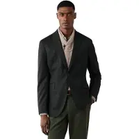 Hackett London für Herren. HM4400223 Grüne Performance-Flanelljacke (dunkel) (36/32), Lässig, Wolle, Klassisch