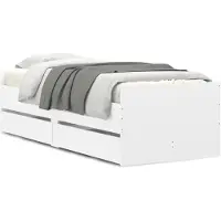 DKD Home Decor vidaXL Bettgestell mit Schubladen Weiß 90x190 cm