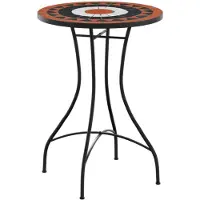 vidaXL Mosaik-Bistrotisch Terrakottarot und Weiß Ø50x70 cm Keramik