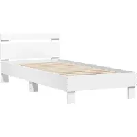 vidaXL Bettgestell mit Kopfteil Weiß 90x200 cm Holzwerkstoff