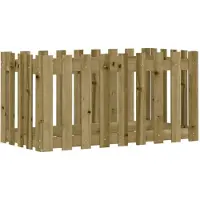 vidaXL Hochbeet Lattenzaun-Design 100x50x50 cm Kiefernholz Imprägniert