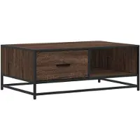 vidaXL Couchtisch Braun Eichen-Optik 90x57x35 cm Holzwerkstoff Metall