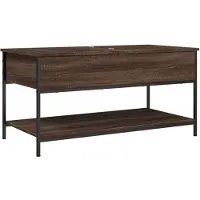 vidaXL Couchtisch Braun Eichen-Optik 100x50x50 cm Holzwerkstoff Metall