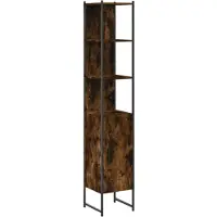 vidaXL Badschrank Räuchereiche 33x33x185,5 cm Holzwerkstoff