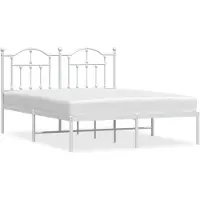vidaXL Bettgestell mit Kopfteil Metall Weiß 140x200 cm
