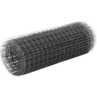vidaXL Drahtzaun Stahl mit PVC-Beschichtung 10x0,5 m Grau