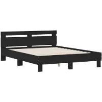 vidaXL Bettgestell mit Kopfteil Schwarz 140x200 cm Holzwerkstoff