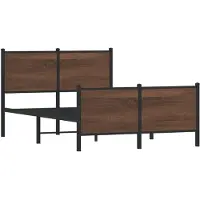 vidaXL Metallbett ohne Matratze Braun Eichen-Optik 120x190 cm